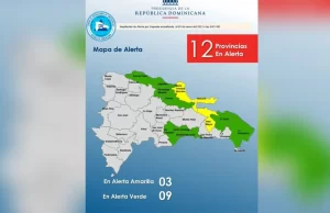 COE aumenta a 12 las provincias en alerta por incidencia de vaguada