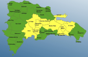 COE mantiene 10 provincias en alerta amarilla y 22 en verde