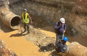 CAASD trabaja corrección de avería en sistema Duey