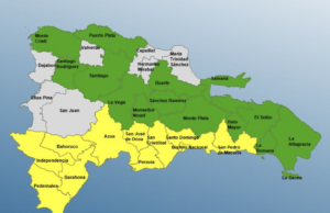 COE mantiene 11 provincias en alerta amarilla y 14 en alerta verde